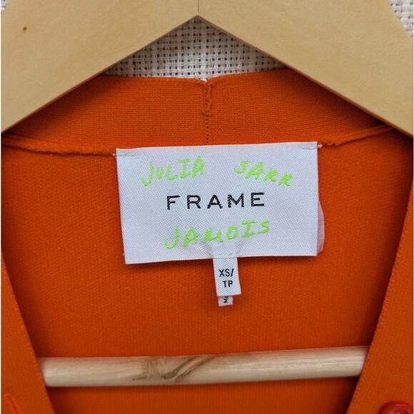 FRAME x Julia Sarr Jamois Orange Cut-Out Stretch-Woven Mini Dress, size XS - Picture 5 of 12